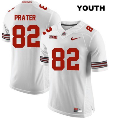 Youth NCAA Ohio State Buckeyes Garyn Prater #82 College Stitched Authentic Nike White Football Jersey XV20C70KM